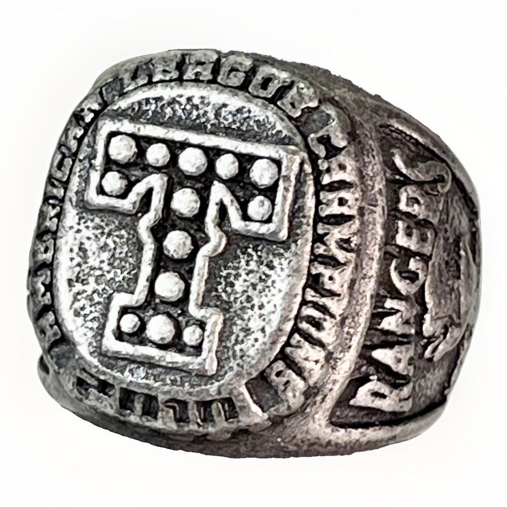 TEXAS RANGERS MLB BASEBALL 2010 ALCS BALLPARK GIVEAWAY PEWTER RING SIZE 7